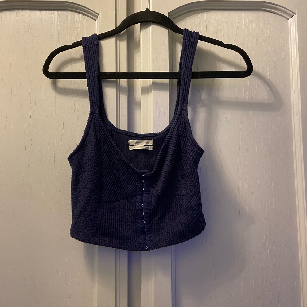 Urban Outfitters Deep Blue Button-Up Tank Top